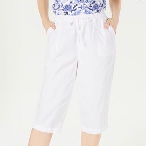 KAREN SCOTT SKIMMERS IN WHITE COTTON SIZE S